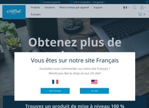 How crucial.fr looks like on a tablet such as an iPad.