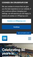 How crugroup.com looks like on a mobile device such as an iPhone.