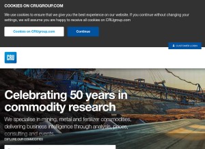 How crugroup.com looks like on a tablet such as an iPad.