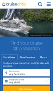How cruisecritic.com looks like on a mobile device such as an iPhone.