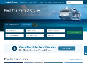 How cruiseline.com looks like on a tablet such as an iPad.