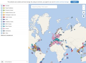 How cruisemapper.com looks like on a tablet such as an iPad.
