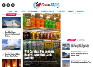 How cruiseradio.net looks like on a tablet such as an iPad.