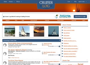How cruiserlog.com looks like on a tablet such as an iPad.