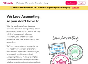 How crunch.uk looks like on a tablet such as an iPad.