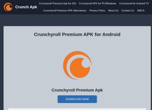 How crunchapk.net looks like on a tablet such as an iPad.