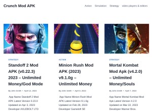 How crunchmodapk.com looks like on a tablet such as an iPad.