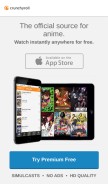How crunchyroll.com looks like on a mobile device such as an iPhone.