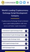 How cryptoexchangescript.com looks like on a mobile device such as an iPhone.