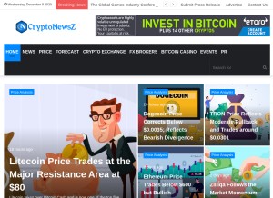 How cryptonewsz.com looks like on a tablet such as an iPad.