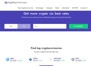 How cryptoperiscope.com looks like on a tablet such as an iPad.