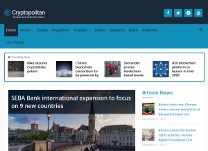 How cryptopolitan.com looks like on a tablet such as an iPad.