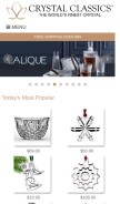 How crystalclassics.com looks like on a mobile device such as an iPhone.