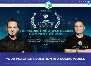 How crystalcleardm.com looks like on a tablet such as an iPad.