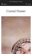How crystalflower.ca looks like on a mobile device such as an iPhone.