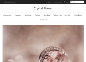 How crystalflower.ca looks like on a tablet such as an iPad.
