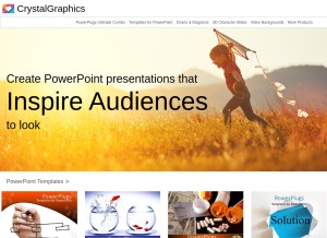 How crystalgraphics.com looks like on a tablet such as an iPad.