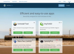 How crystalidea.com looks like on a tablet such as an iPad.