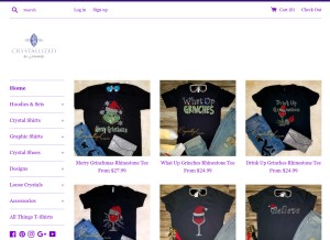 How crystallizedbysparkle.com looks like on a tablet such as an iPad.
