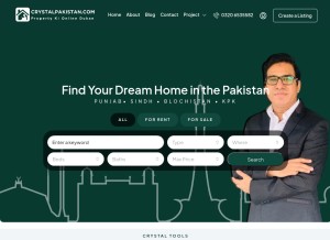 How crystalpakistan.com looks like on a tablet such as an iPad.