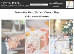 How crystalplus.com looks like on a tablet such as an iPad.