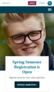 How cscc.edu looks like on a mobile device such as an iPhone.