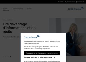 How csfb.com looks like on a tablet such as an iPad.