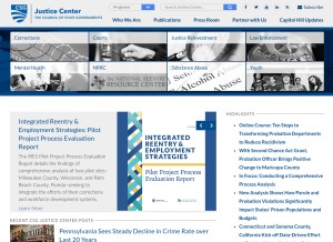 How csgjusticecenter.org looks like on a tablet such as an iPad.
