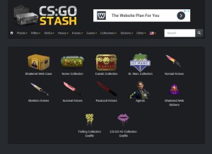 How csgostash.com looks like on a tablet such as an iPad.