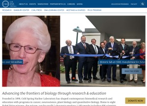 How cshl.edu looks like on a tablet such as an iPad.