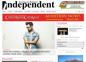 How csindy.com looks like on a tablet such as an iPad.