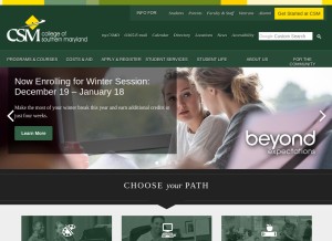 How csmd.edu looks like on a tablet such as an iPad.