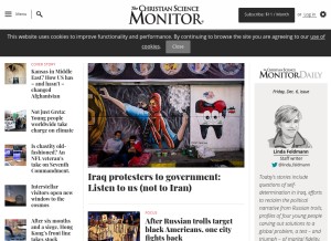 How csmonitor.com looks like on a tablet such as an iPad.