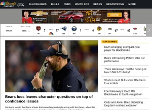 How csnchicago.com looks like on a tablet such as an iPad.