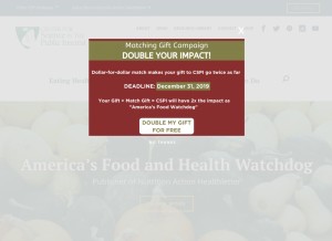 How cspinet.org looks like on a tablet such as an iPad.