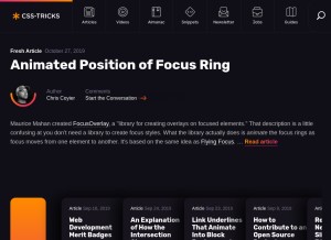 How css-tricks.com looks like on a tablet such as an iPad.