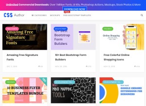How cssauthor.com looks like on a tablet such as an iPad.