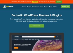 How cssigniter.com looks like on a tablet such as an iPad.