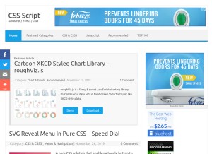 How cssscript.com looks like on a tablet such as an iPad.