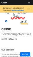 How csssr.com looks like on a mobile device such as an iPhone.