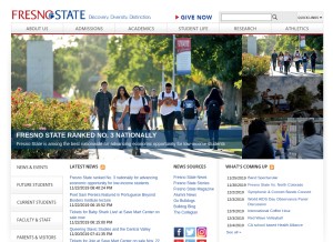 How csufresno.edu looks like on a tablet such as an iPad.