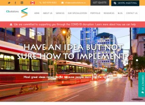 How cswebsolutions.ca looks like on a tablet such as an iPad.
