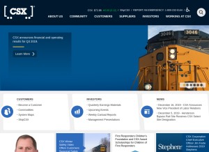 How csx.com looks like on a tablet such as an iPad.