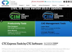 How ctcsoftware.com looks like on a tablet such as an iPad.