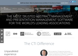 How ctimeetingtech.com looks like on a tablet such as an iPad.