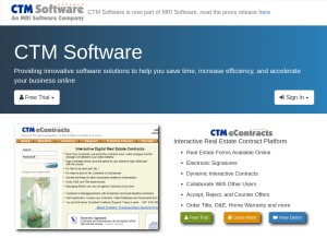 How ctmsoftware.com looks like on a tablet such as an iPad.