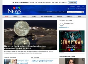 How ctvnews.ca looks like on a tablet such as an iPad.