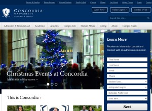 How cu-portland.edu looks like on a tablet such as an iPad.