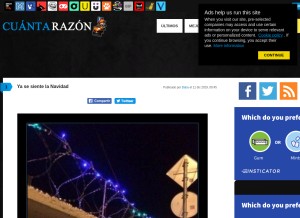 How cuantarazon.com looks like on a tablet such as an iPad.