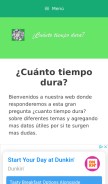 How cuantotiempodura.com looks like on a mobile device such as an iPhone.